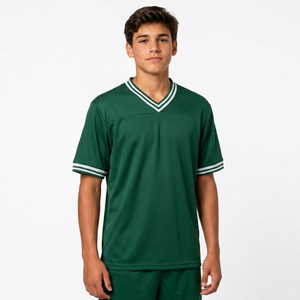 Maillot de football américain personnalisé en gros, uni, en maille épaisse respirante, col en V, uniforme d'entraînement vierge pour équipe - Product Image 1