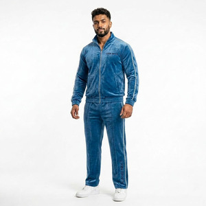 2026 Unisex Premium Mustard Yellow <b>Velvet</b> Lightweight Four-Way Stretch Eco-Friendly Tracksuit-Luxury Vintage Retro Jogging Suit - Product Image 1