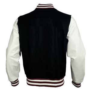 แจ็คเก็ตเบสบอลวินเทจทรงยาวแบบ Letterman สำหรับผู้ชายไซส์ใหญ่ ผลิตตามสั่ง (OEM) ปักลายเชนิลล์แบบปากีสถาน  ตกแต่งด้วยหนัง เหมาะสำหรับฤดูหนาว - Product Image 5