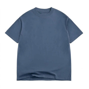 240GSM Heavyweight Cotton T-shirt <b>Slate</b> Blue Custom embroidery Logo Men's Plain Casual Tee High Quality Cotton T-shirt Wholesale - Product Image 1