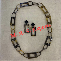 Collier artisanal en corne naturelle, collier en corne de buffle et de vache, bijoux élégants pour femme, en gros