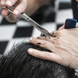 Ciseaux à cheveux pour cheveux clairsemés, en acier inoxydable, à pointe arrondie, manche long, pour droitiers, ciseaux de barbier professionnels - Product Image 4