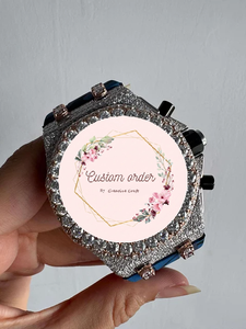 นาฬิกาข้อมือผู้ชายแบบกำหนดเอง หน้าปัดทรงกลม ประดับเพชรโมอิสซาไนต์ สายยาง สไตล์ฮิปฮอป หรูหรา พร้อมคริสตัลแซฟไฟร์ - Product Image 2