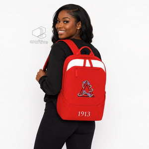 Delta | Sigma |   Mochila para ordenador portátil para mujer de Theta Sorority, mochila escolar de viaje, compartimento acolchado para ordenador portátil, correas ajustables para los hombros - Product Image 4