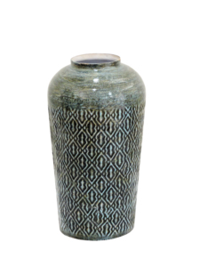 Modern Textured Stainless Steel Flower <b>Vase</b> Geometric Patterned Display Vessel for Home Living Room Tabletop Centerpiece - Product Image 3