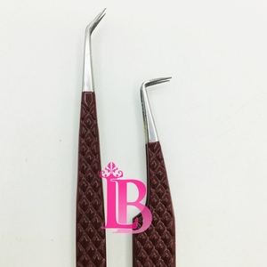 Lumia Beauty LB0214 Professional Stainless Steel Eyelash Extensions Tweezers 90-Degree Tip Durable Design Custom Logo Option - Product Image 5