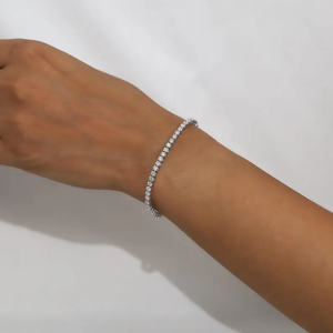 Bracelet tennis élégant pour femme, diamants naturels certifiés IGI, diamants de laboratoire taille ronde, serti à griffes, bijou de mariée, cadeau - Product Image 3