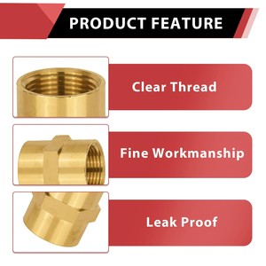 ข้อต่อทองเหลืองหกเหลี่ยมแบบ NPT ตัวเมียขนาด 1/4 นิ้ว - Product Image 3