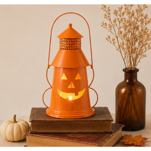 Metal Halloween Pumpkin <b>Lantern</b> Tealight Holder Orange Jack-O-<b>Lantern</b> Candle Holder for Spooky Fall Home Decor and Outdoor - Product Image 4