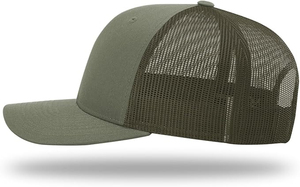 Casquette Trucker Unisexe 6 Panneaux Dos en Maille Vert Olive Décontractée Ajustable pour Adultes Printemps-Été Prix de Gros Acheteurs en Gros OEM - Product Image 5