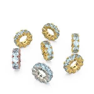 Colgante redondo de oro italiano de 14k con aguamarina, colgante de rueda de aguamarina azul, soporte para colgante redondo, piedra redonda Eternity March - Product Image 4