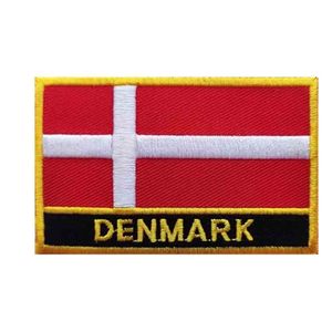 1 parche bordado de la bandera de Dinamarca, termoadhesivo o para coser, parche nacional de Dinamarca - Product Image 1