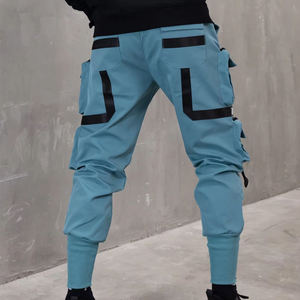 Pantalon cargo techwear pour homme, pantalon tactique multi-poches, streetwear hip hop, joggers, bretelles à rubans, pantalon harem cyberpunk urbain - Product Image 3