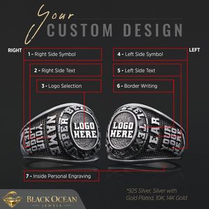 แหวนโรงเรียน BOJ 032 แหวนเงินประดับเพชรแบบสั่งทำพิเศษสำหรับรับปริญญา แหวนมหาวิทยาลัยสำหรับทุกเพศ ของขวัญสำหรับงานปาร์ตี้ในโอกาสต่างๆ ราคาประหยัด - Product Image 3