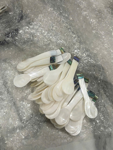 Cuillère vintage artisanale en argent plaqué, poli miroir, en forme de coquillage, avec manche court - Écologique pour remuer le thé et les desserts - Product Image 4