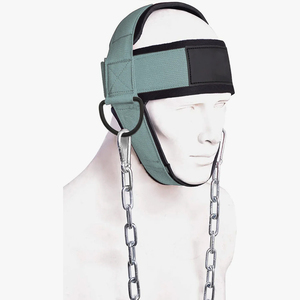 High Quality Soft Fitness Weightlifting Neck Head Harness Gym Use Heavy Duty D-<b>Rings</b> Steel Chain <b>Adjustable</b> Head Harness - Product Image 2