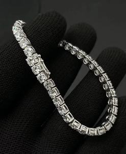 Pulsera de tenis con diamantes cultivados en laboratorio y cadena cubana de acero inoxidable con incrustaciones de circonitas, joyería para mujer - Product Image 2