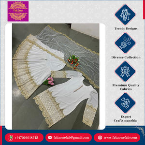 Última Colección FABZONE, Ropa de Boda India y Pakistaní para Mujer, Kurti Sharara de Alta Calidad con Mangas Largas en Falsa Georgette - Product Image 6