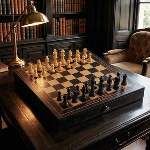 ILAHI's Eco-Friendly Rustic Polished Rectangle <b>Chess</b> <b>Board</b> Game 100% Handmade Pure Wood Animal/Love Style Customized Size <b>Chess</b> - Product Image 5