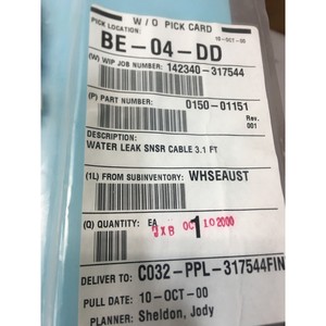 สายเซ็นเซอร์ตรวจจับน้ำรั่ว AMAT 0150-01152 ยาว 14.8 ฟุต - อุปกรณ์และอะไหล่เซมิคอนดักเตอร์ระดับโลกที่เชื่อถือได้ - Product Image 3