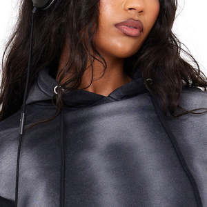 Sudadera con capucha para mujer con estampado OEM 2026 y lavado ácido / Sudadera con capucha de manga larga personalizada con cuello para mujer, lavado ácido, en venta con envío gratis - Product Image 4