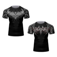 T-shirt de sport pour homme à manches courtes, imprimé en 3D, haute élasticité, compression, pour la salle de sport, la course à pied et l'entraînement