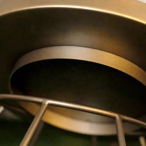 Mesa de centro de alambre de Metal de lujo moderna, acabado en bronce chapado, tapa de mármol, mesa de acento minimalista ligera, sala de estar y dormitorio - Product Image 4