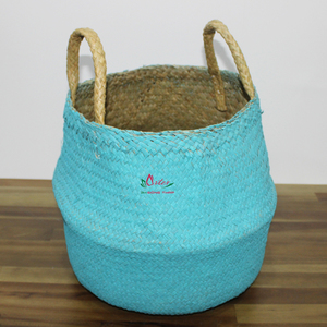 Best Selling High Quality Handcrafted Eco-Friendly Sustainable Modern Palm Leaf <b>Belly</b> <b>Baskets</b> Vietnam Storage Boxes Bins - Product Image 6
