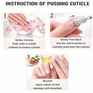 Empujador de Cutículas de Doble Cara de Precisión, Acero Inoxidable, Agarre Antideslizante, Limpiador de Uñas, Duradero, Resistente al Óxido, Profesional para Manicura - Product Image 6