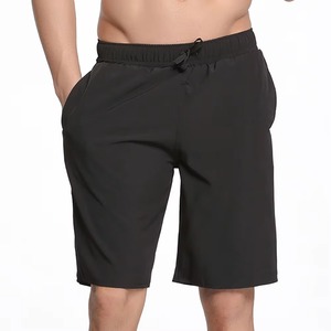 Shorts de bain pour homme, couleur orange, séchage rapide, avec cordon de serrage, taille élastique, style bermuda décontracté, 100% polyester, couleur unie, poches - Product Image 4