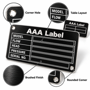 Placa de Identificación para Máquinas Industriales, Placa de Datos Grabada en Acero Inoxidable para Fabricantes OEM - Product Image 4