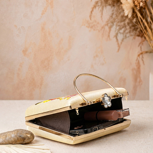 Pochette florale de luxe brodée de perles, symphonie florale, sac artisanal de créateur - Product Image 5