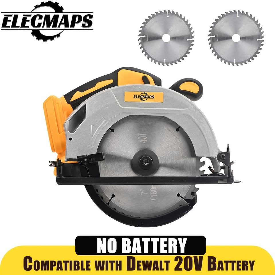 Máy cưa đĩa không dây ELECMAPS 7 Inch, động cơ không chổi than, pin 20V, vát 0-50, nhẹ, dùng cho công nghiệp & DIY
