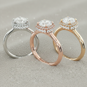 Anillo de compromiso Stonewels con diamante cultivado en laboratorio, halo, oro rosa de 14K, corte cojín vintage, engaste de púas certificado, joyería personalizada - Product Image 5