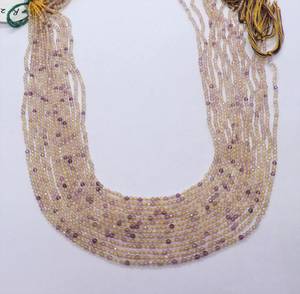 Cuentas facetadas de ametrino natural de 2 mm, precio al por mayor, cuentas sueltas de piedras preciosas pequeñas, hilo de 13 pulgadas para la fabricación de joyería - Product Image 1