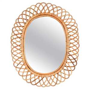 Espejo Ovalado Bohemio de Ratán, Espejo Decorativo de Bambú Natural para Decoración del Hogar y Hoteles, Venta al por Mayor - Product Image 3