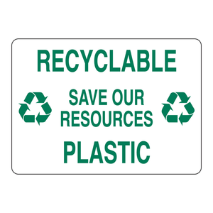 Panneau de signalisation intérieur/extérieur en plastique recyclable Brady « Sauvez nos ressources » - Product Image 2
