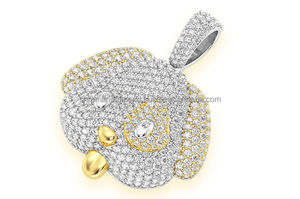 Colgante Personalizado 3D con Cara de Perro, Plata de Ley 925, Chapado en Oro, Diamantes Cultivados en Laboratorio, Colgante Romántico para Aniversario, Regalo - Product Image 3