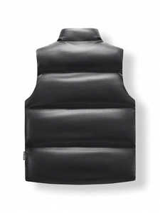 Men's Black PU <b>Leather</b> <b>Vest</b> Stand Collar Zipper Closure Windproof Winter Casual Outer Wear Zipro Industries Customized 2026 Best - Product Image 2