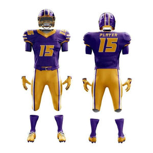 Dernier modèle d'uniforme de football américain de qualité supérieure, personnalisé avec logo, respirant, à séchage rapide, anti-humidité, court, 100 % polyester - Product Image 2