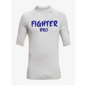 Camiseta de compresión Fighter Bro para hombre, negra y morada, de manga corta, de secado rápido, con logo estampado en la parte delantera - Product Image 6