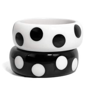 Brazalete ancho de resina a rayas blancas y negras, brazalete grueso de acrílico, joyería de moda para mujer, accesorios para fiestas, uso diario, venta al por mayor - Product Image 4