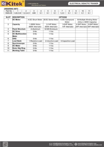 เครื่องฝึกอบรมมอเตอร์ไฟฟ้า เครื่องกำเนิดไฟฟ้า อุปกรณ์การศึกษา Kitek KMG-05 อลูมิเนียมและพลาสติก ABS - Product Image 6