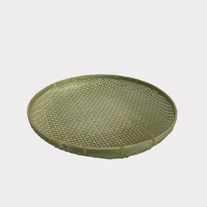 ตะกร้าใส่ของไม้ไผ่ตื้นทรงกลมอุปกรณ์ครัวทอมือสำหรับใช้ในบ้านงานหัตถกรรมราคาถูก - Product Image 2