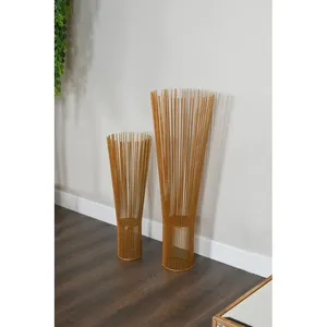 Modern Handmade Metal Floor <b>Vase</b> Set <b>Gold</b> Finish Decorative Plant Stand for Home Interior Design - Product Image 2