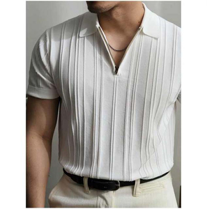 Polo pour homme à demi-zip, respirant, séchage rapide, tissu jersey, manches courtes, logo personnalisé, grandes tailles, vente en gros OEM - Product Image 2