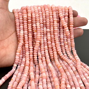 Natural Pink Opal Smooth Rondelle <b>Beads</b> 6mm Shaded Pink Opal Gemstone <b>Beads</b> 16 Inch Strand <b>Beads</b> For Jewelry Making Wholesale - Product Image 6