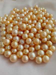 Perles rondes dorées imitation perle, qualité AA, 9-10 mm, pour la fabrication de colliers, style classique, bijoux unisexes - Product Image 2