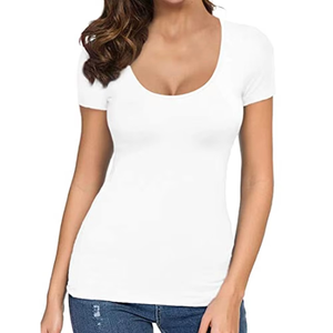 Summer Korean Style <b>Crop</b> <b>Top</b> T-Shirt Slim Fit Solid Knitted Eco Friendly Digital Print Wholesale - Product Image 4