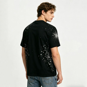 เสื้อยืดคอกลมแขนสั้นแบบระบายอากาศได้ดี เป็นมิตรกับสิ่งแวดล้อม  ตกแต่งด้วยคริสตัลไรน์สโตนพรีเมียม  พร้อมบริการสกรีนโลโก้ตามแบบที่คุณต้องการ  น้ำหนัก 320 กรัม ผลิตจากผ้าฝ้าย 100%  รับผลิตแบบ OEM - Product Image 5